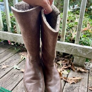 Brown Suede Frye Gemma boots tall